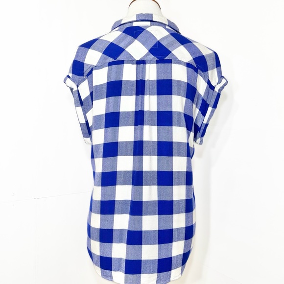 SOLD-Rails Cobalt Blue Buffalo Plaid Buttondown Top - Picture 5 of 8